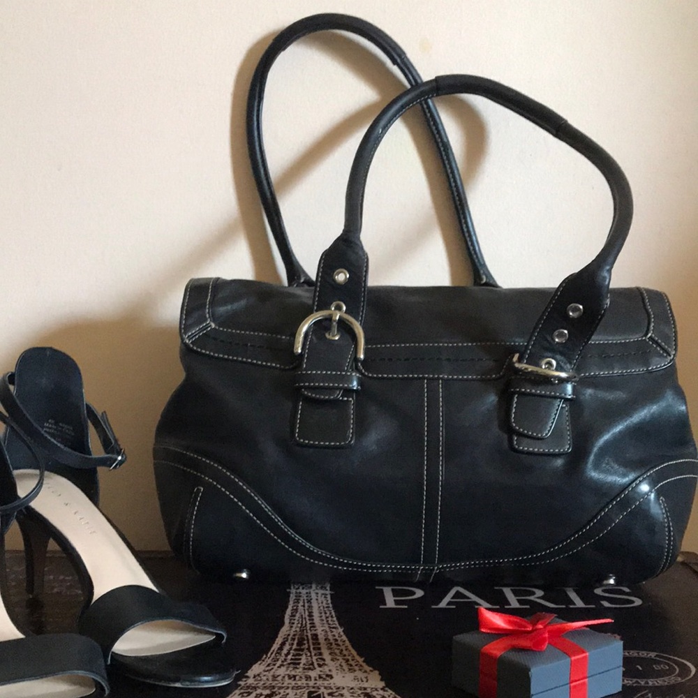 ✨Black Leather Coach Bag✨